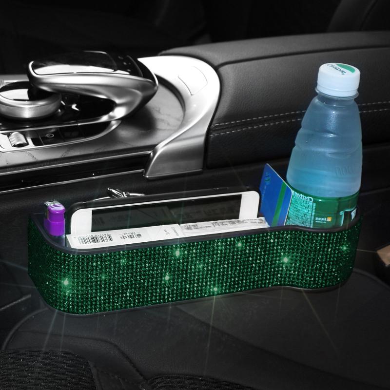 Роскошный бриллиантовый автомобильный ящик для хранения в щели Зарядное устройство Карман-щель для сиденья Органайзер для сиденья Держатель для карт, телефона, бутылок, стаканов Автомобильные аксессуары