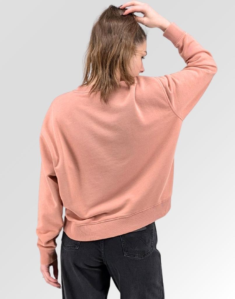 Lee relaxed graphic crew Sepia loose cotton women's sweatshirt with logo S