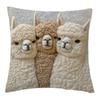 Alpaca Pillow Cover Imitation Embroidery Alpaca Pattern Pillowcase Rustic Throw Pillow Cover for Sofa Couch Bedroom Living Room Car Decor