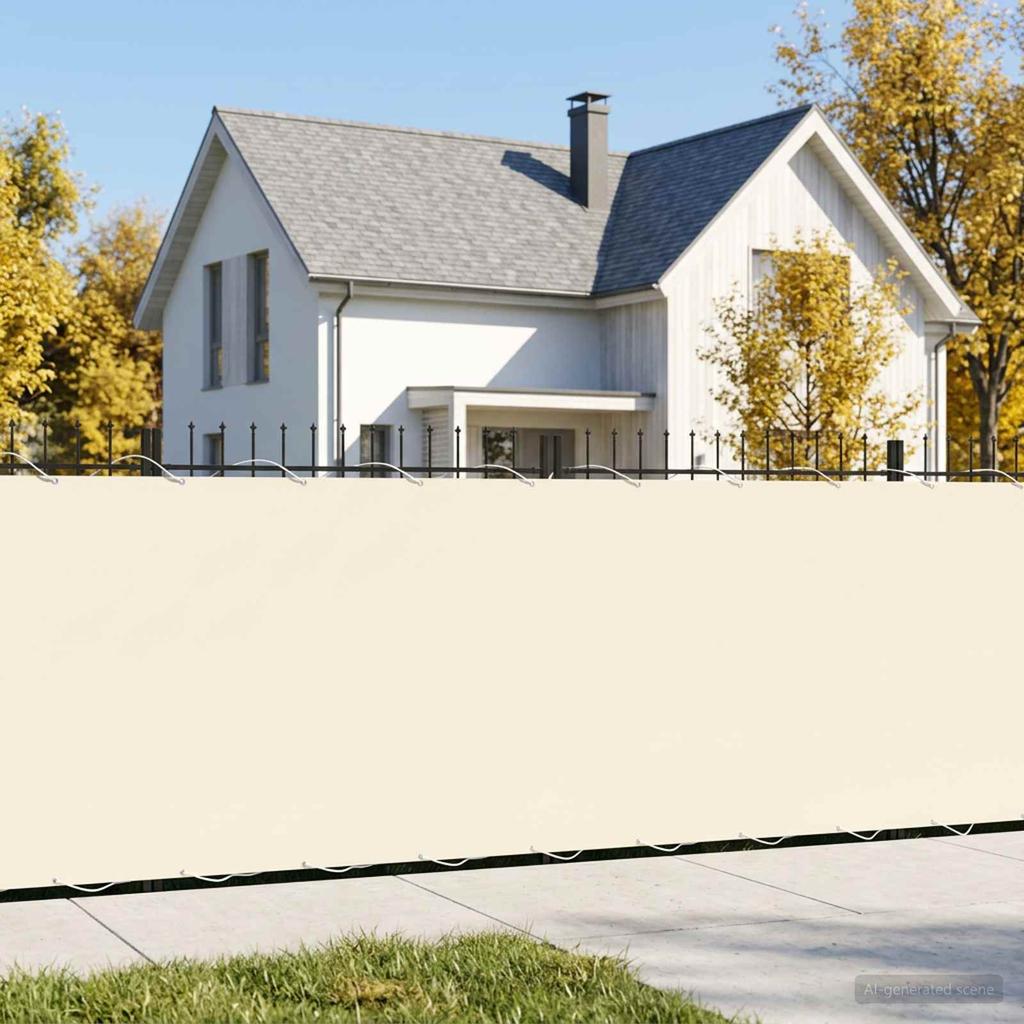 Balcony Privacy Screen 150 x 300 cm Fabric with PU Coating Cream