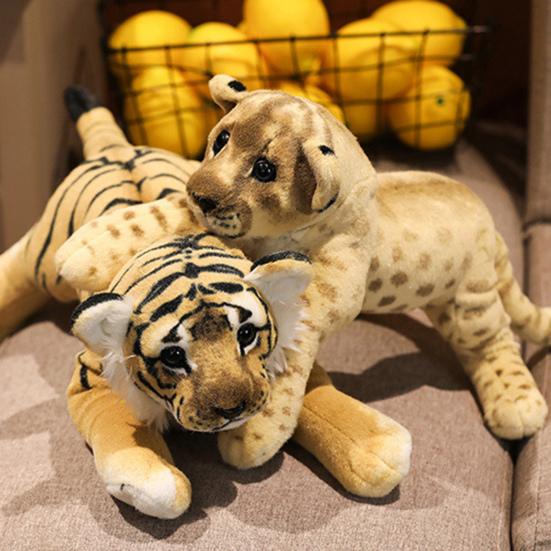 Мини Мягкая Игрушка Недеформирующаяся Яркая Мультяшная Забавная Маскот Лев Леопард Тигр Плюшевая Игрушка для Украшения
