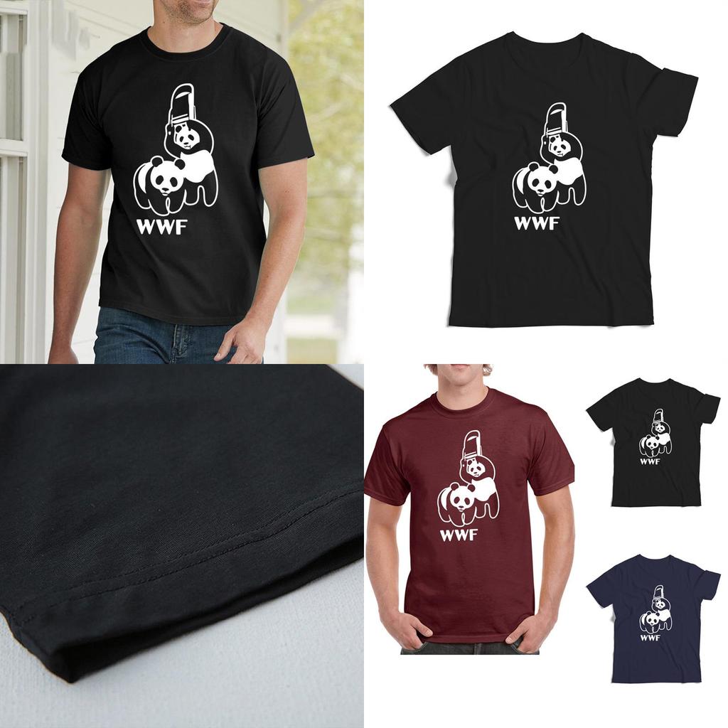 Mens Fashion New Wwf Panda Tshirt Funny Humor Crew Neck Short Sleeve Tee
