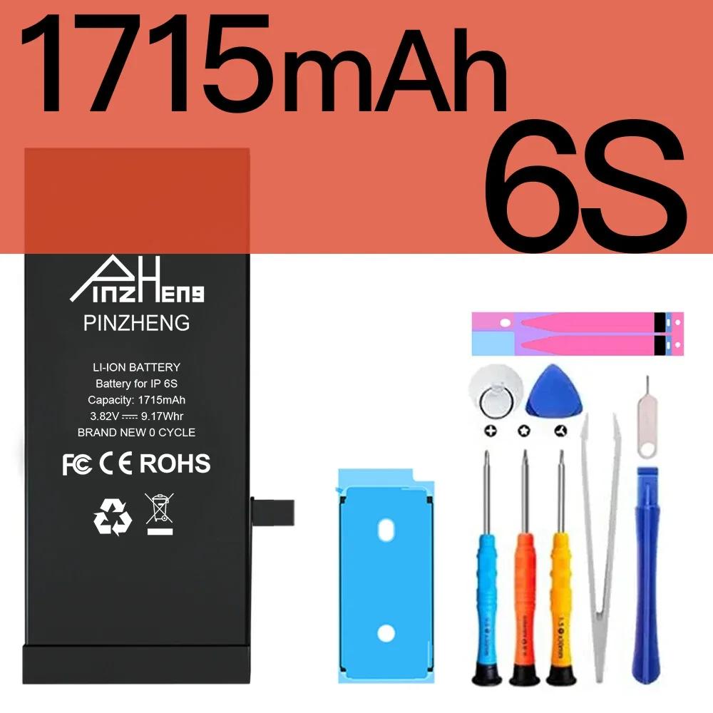 PINZHENG Real High Capacity Battery For iPhone 8 SE2020 6 6S 7 8Plus X Xs Max Xr Phone Replacement Batteries Warranty One Year