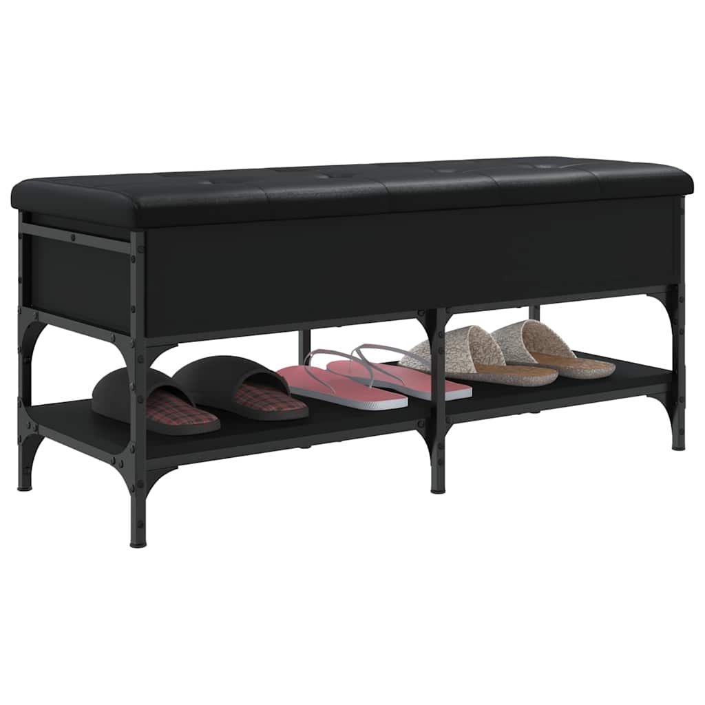 Shoe Bench Black 102x42x45 cm Particleboard