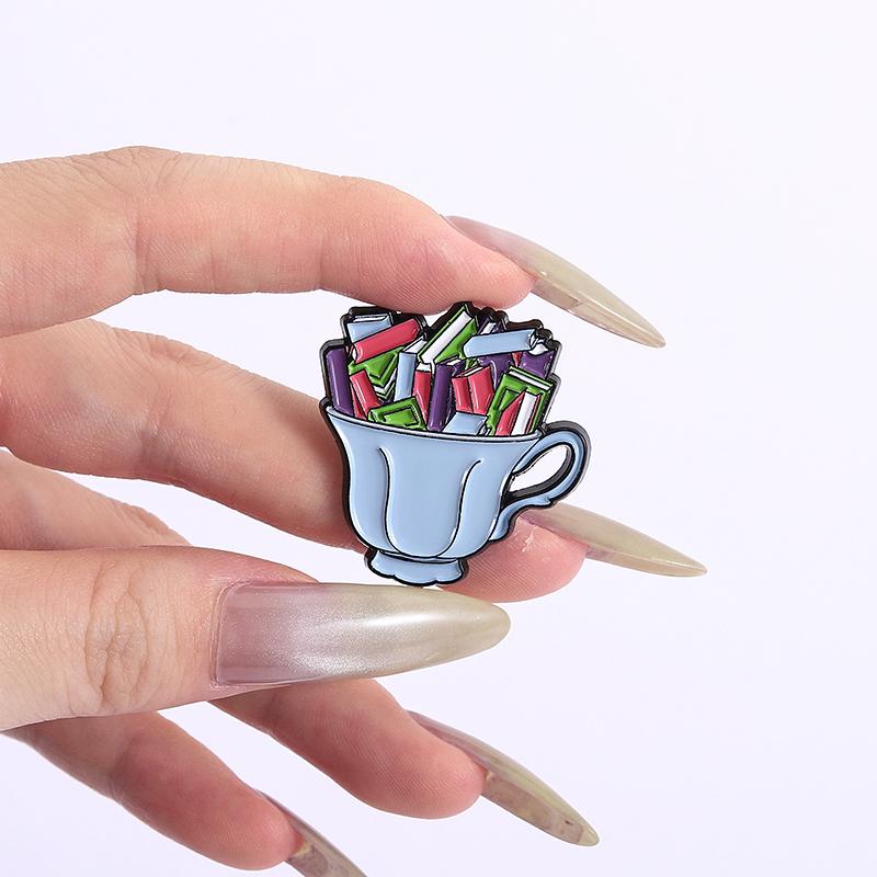 Book Storage Enamel Pins Custom SO MANY BOOKS SO LITTLE TIME Brooches Lapel Badges Clothes Funny Jewelry Gift for Friends