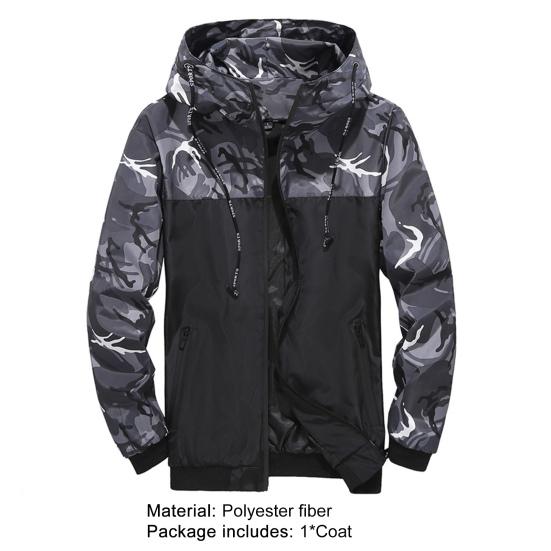 Autumn Coat Camouflage Windproof Waterproof Cardigan Hooded Men Sweatshirt for Work