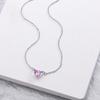 Women Necklace Elegant Temperament Hypoallergenic Gift Jewelry Shiny Faux Crystal Heart Pendant Ladies