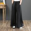 Women's Casual High Waist Solid Color Wide Leg Flared Pants Loose Retro Fashion for Summer Autumn Commuting