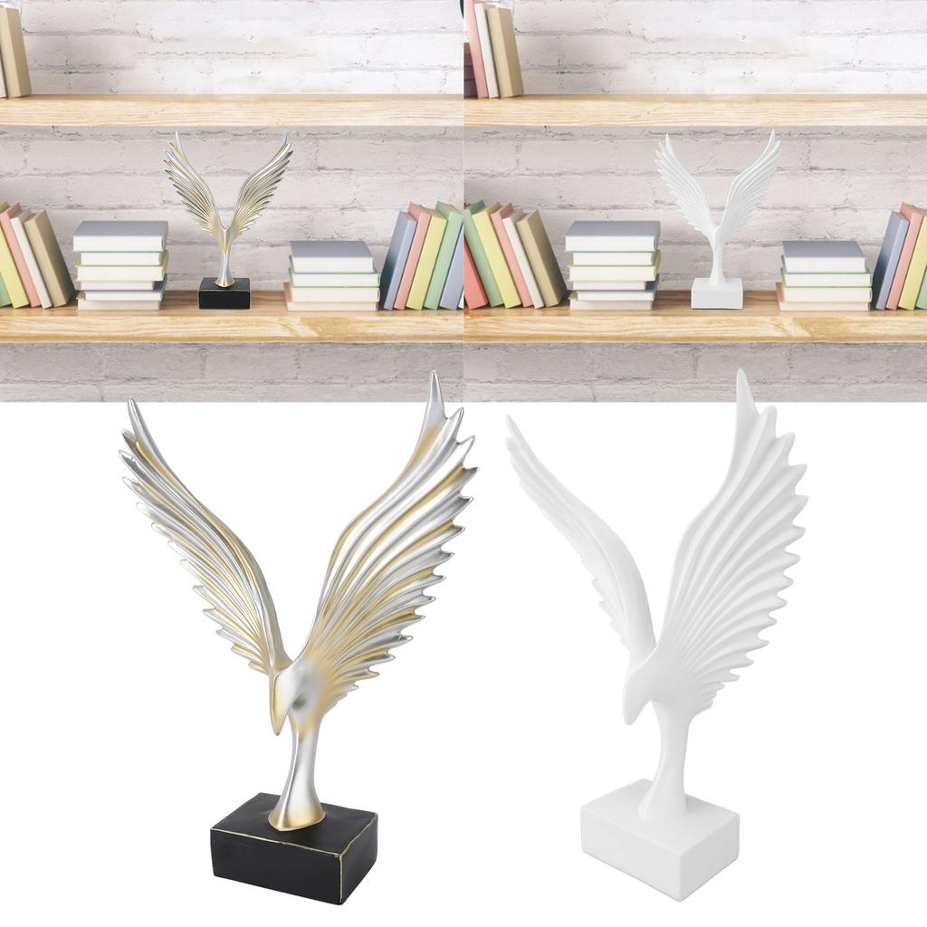 Resin Eagle Figurine Home Decor Abstract Eagle Wing Statue Sculpture Ornament Crafts Office Desk Dec