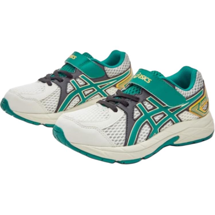Asics Contend Jog PS Влагоотводящие кроссовки для фитнеса на открытом воздухе и бега Детские кроссовки Бело-зеленые 1014A356-102