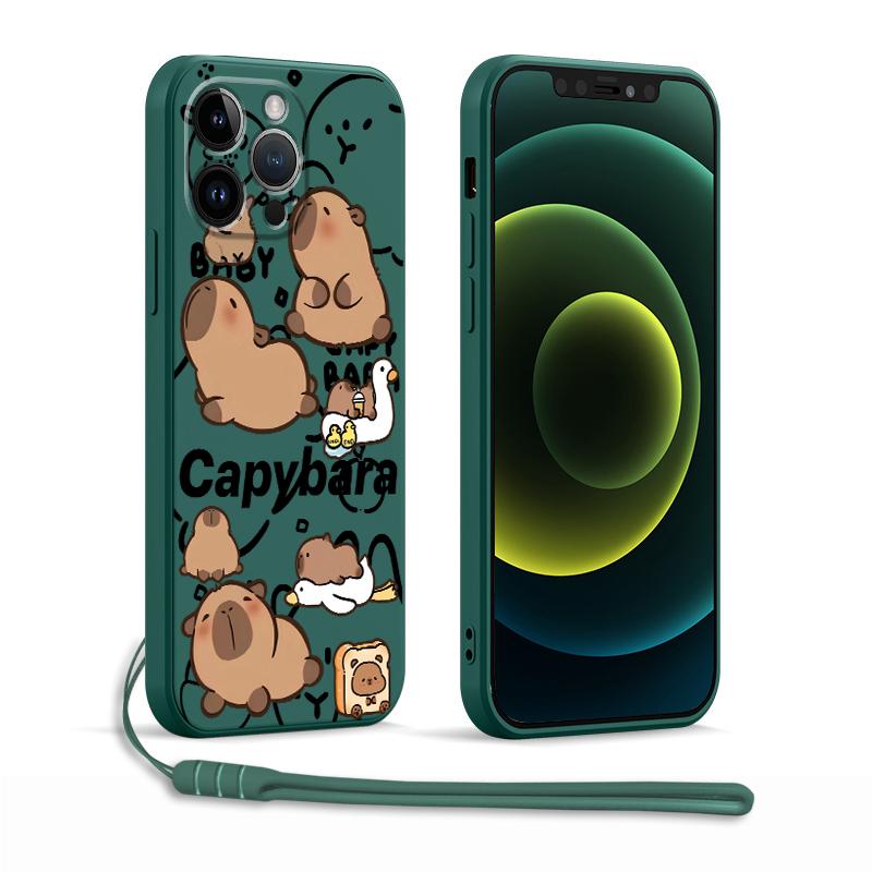 Чехол для телефона для Apple iPhone 17 Pro Max 15 12 Plus 13 Mini XS XR Air 11 16 7 8 Капибара Милый