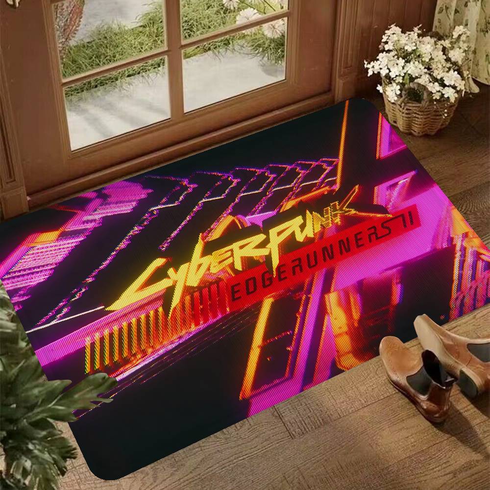 Ковер для коридора из аниме Cyberpunk Edgerunners, моющийся, нескользящий, коврик для зоны гостиной, дивана, стульев, коврик для прихожей, ковер для кухни