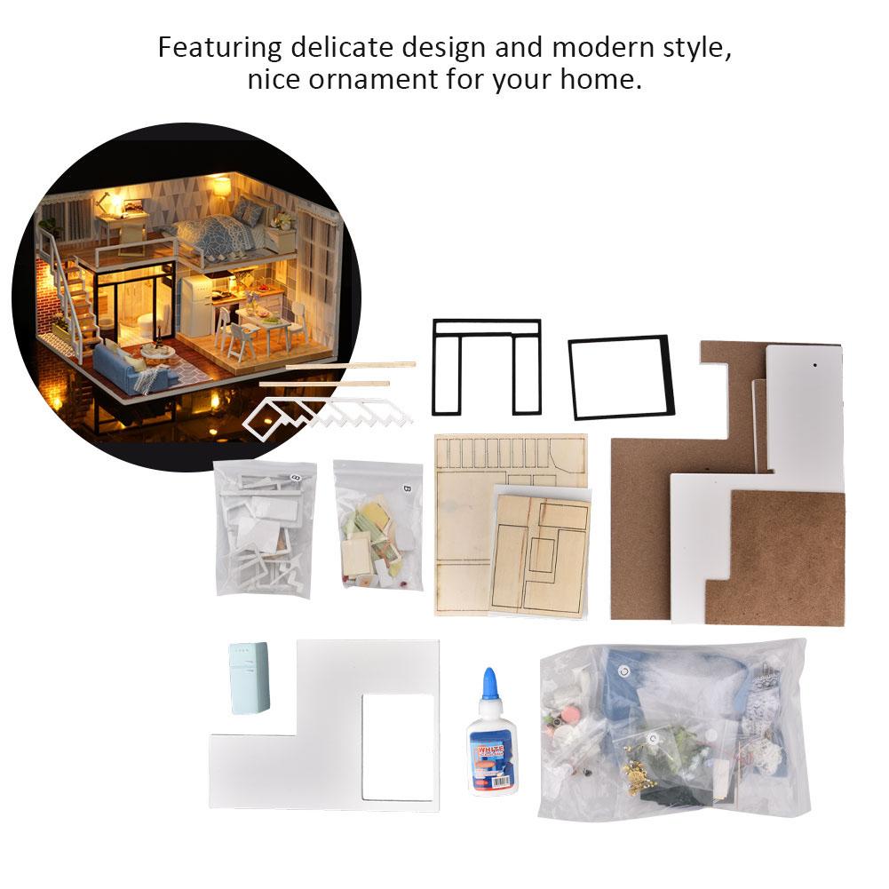 Сделай сам Миниатюрная Модель Современного Здания Деревянный Дом Сборка Кукольные Наборы Игрушка Подарок