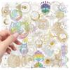 50 Pcs Transparent Gold Star Sticker Pack - Waterproof Clear PET Stickers for Decor on Journals, Guitars AnimeWorlds Store
