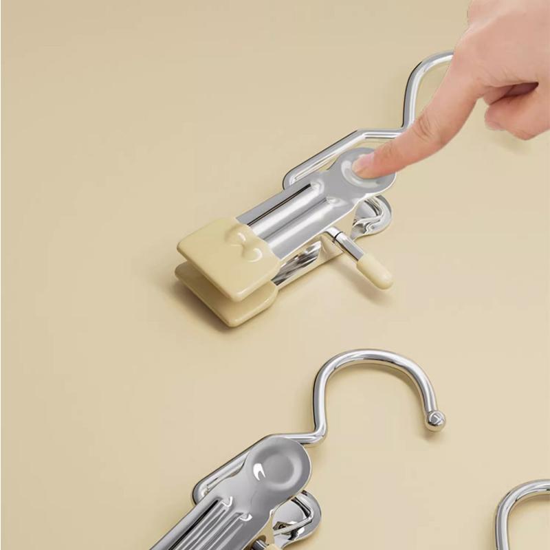 10/20 шт. Прищепки из нержавеющей стали для белья, крючок, портативная клипса для подвешивания одежды, органайзер для одежды в шкафу, вешалка