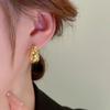 Copper Rhinestone Ear Buckles Korean Style Minimalist Hoop Earring  Wedding Bride Jewelry