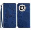 For OnePlus 13R 5G Case Butterfly Flower Imprinted Leather Phone Cover with Strap
