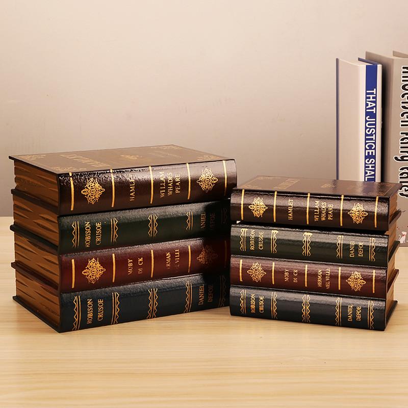 Винтажная книжная шкатулка-органайзер с деревянным дизайном для декора офиса и хранения украшений