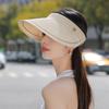 Summer Hat Women's Fashion Straw Empty Top Hat Outdoor Sun Protection Sun Hat Solid Color Simple Sun Hat