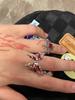 New Adjustable Opening Irregular Red Crystal Glass Heart Aesthetic Rings for Women Gothic Animal Spider Ring Creative Jewelry