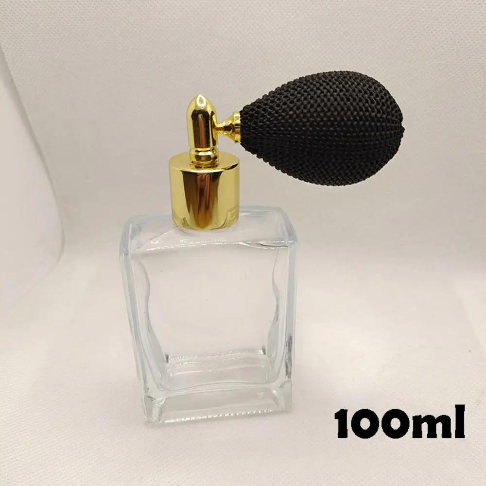 100 мл Портативный Винтажный Хрустальный Стеклянный Флакон для Духов с Аэрозольным Распылителем-Подушечкой Пустой Косметический Контейнер Мини Многоразовые Распылители
