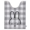 Senko Miffy Check Line Toilet Mat, Approx. 80 X 60 Cm, Gray, Character Animal, Miffy 66985