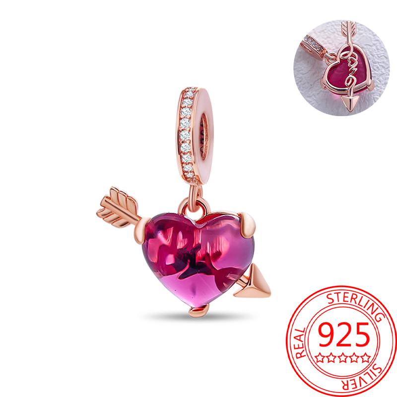Медь Настоящее Розовое Золото Розовый Осьминог Летняя Черепаха Сердце Подвеска Шарм Подходит для Оригинальных Браслетов Ожерелий Браслет Девушка
