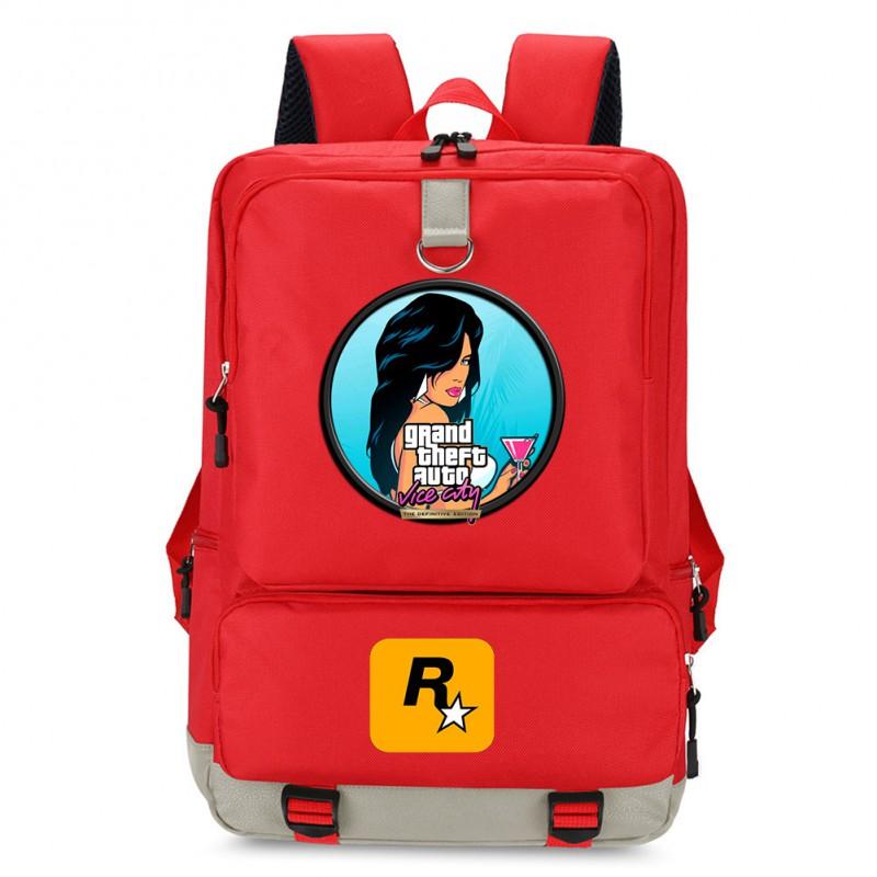 Stylish Printed Backpack Teens 14-inch Laptop Compartment Oxford Fabric Breathable Padded Straps School Daily Use