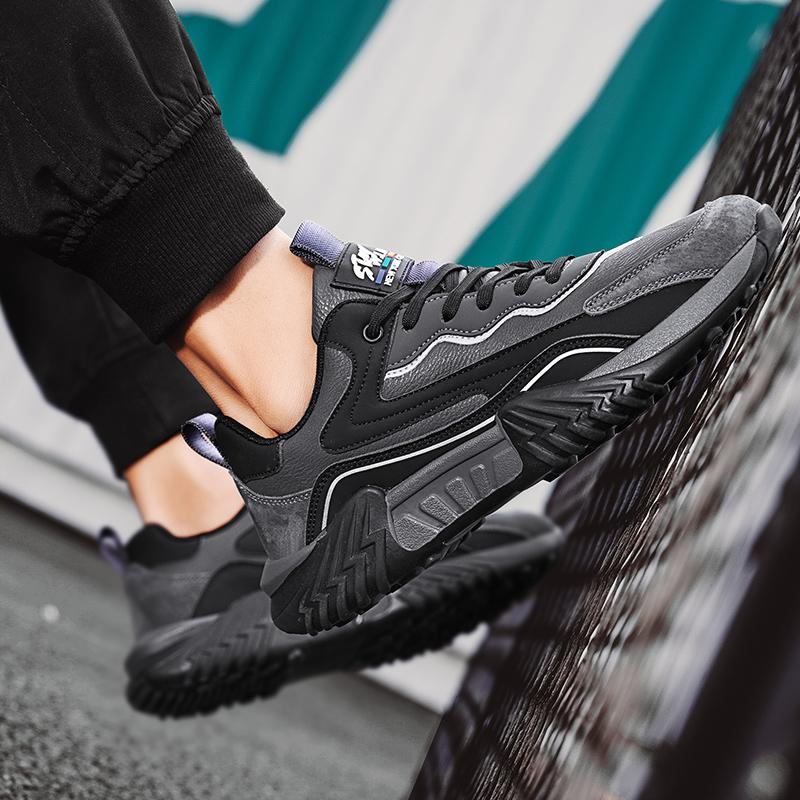 Модные повседневные кроссовки Новые на толстой подошве для медленного бега Дышащие для занятий спортом на открытом воздухе Защищающие от запаха Амортизирующие Модные рабочие туфли для мужчин