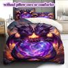 Two animals and a heartPattern Bedding Quilt Set Quilt Cover Pillowcase Home Decoration Birthday Gift (1 * duvet cover + 2 * pillowcase, without core)