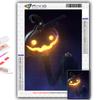 5D DIY Diamond Painting Cross Stitch Halloween Scary Pumpkin Head Man Diamond Embroidery Mosaic Wall Art Home Decoration