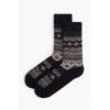 H M Wool Blend Socks Navy Blue Patterned