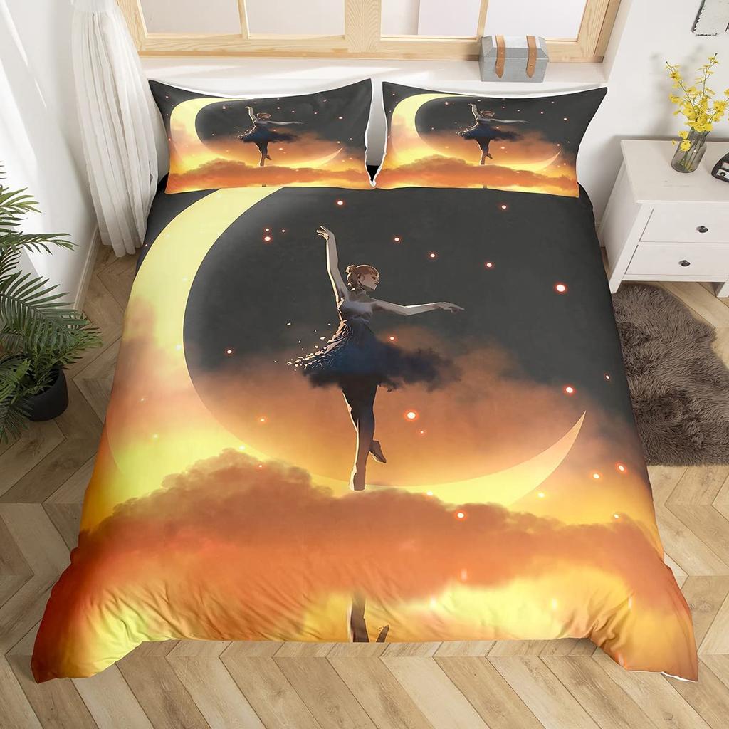 Комплект постельного белья для балета «Лебединое озеро», одеяло для танцев, покрывало для детей, мальчиков и девочек, балерин, крупный план, пододеяльник, покрывало для танцев