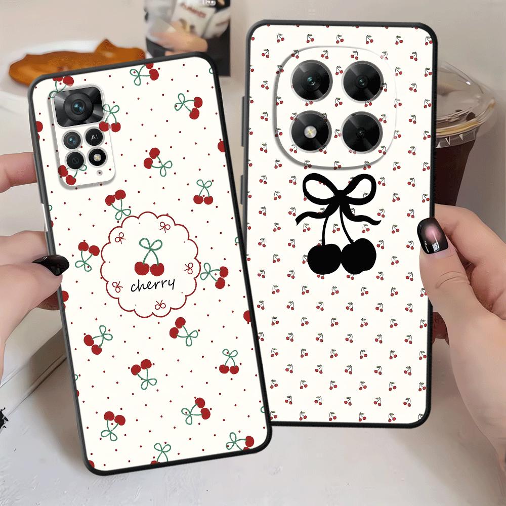 Чехол для Xiaomi Redmi Note 14 13 Pro Plus 12 11 12C 13C A1 9 8 7 14C 10 A4 A5 A3 K80 Чехол для телефона K40 A2 A1 Мультяшная вишня