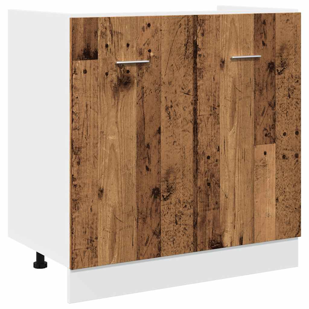 11 Piece Kitchen Cabinet Set Lyon Vintage Wood Look Engineered Wood