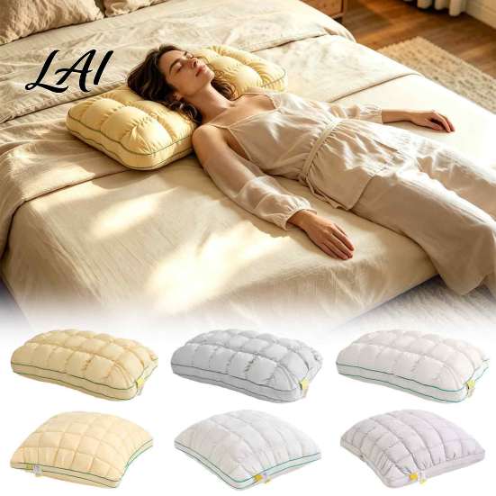 Quilted Soft Sleep Cushion Down Alternative Pillow Bed Microfiber Fill Breathable Cooling Machine Washable Bedding Cloud Puff for Side Back