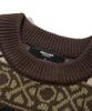 TRILLION Винтажный жаккардовый джемпер Fair Isle с круглым вырезом_Коричневый