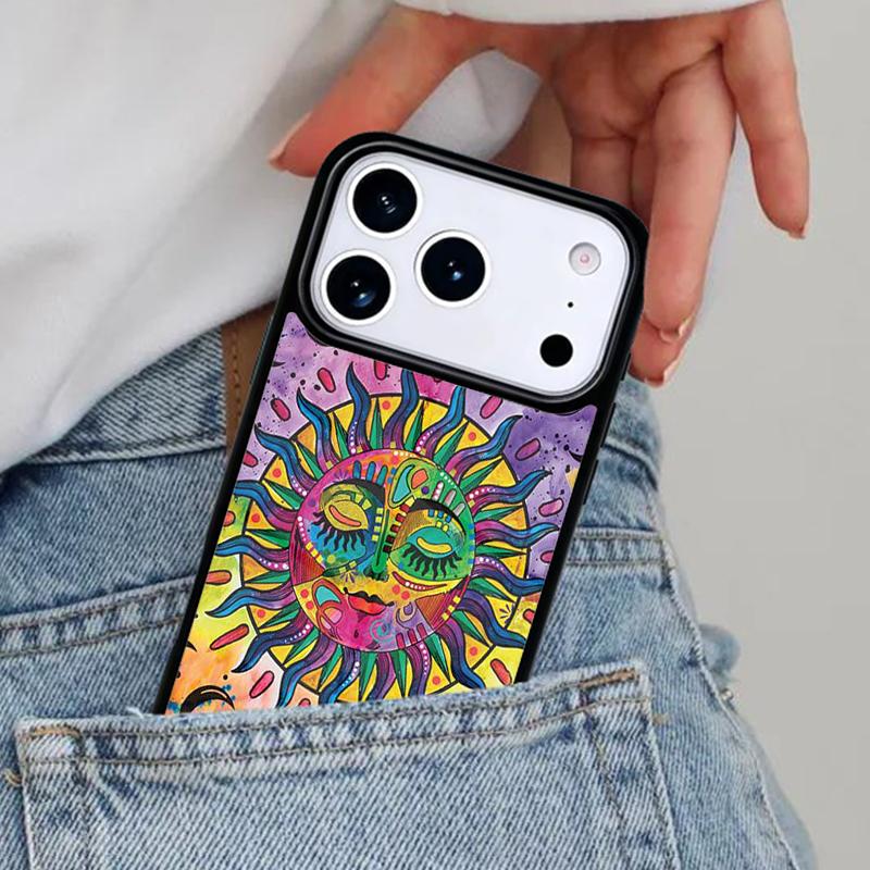Чехол для телефона "Солнце, Луна и Звезды" для iPhone 17ProMax 12 13 14 15 16e 17 Pro Max Plus Air Cover