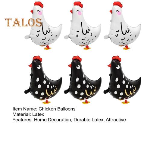 6 шт. ходячих воздушных шаров в виде цыплят, белые, черные, латексные воздушные шары в виде цыплят, стоящие сельскохозяйственные животные, украшение для вечеринки по случаю дня рождения, детского душа