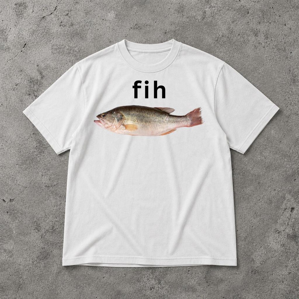 Fih Fish Meme Shirt, Funny Brain Rot Meme Tee, Dumb Gen Z Humor Shirt, Stupid Internet Meme T Shirt
