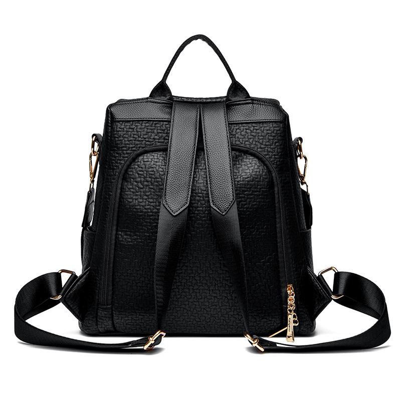 Мягкий кожаный рюкзак, многофункциональная сумка, противоугонный рюкзак, простой, универсальный, большой емкости, дорожный школьный ранец