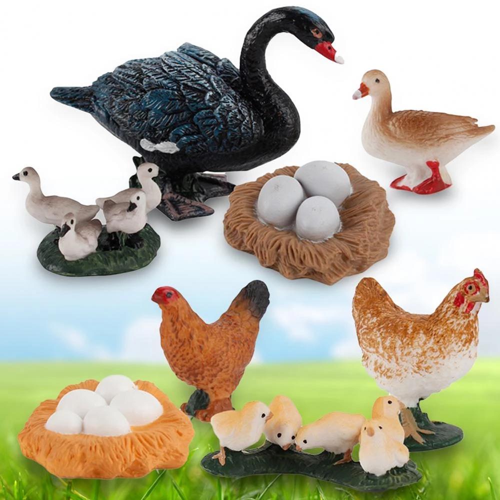 Hen Educational Toys Life Cycle Figures White Goose Cycle Duck Figurine Growth Cycle Simulation