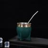Stainless Steel Double-layer Mate Cup With Straw Texture Eggshell Cup Perfect For Yerba Mate Tea Drinking Yerba Mate Cup New