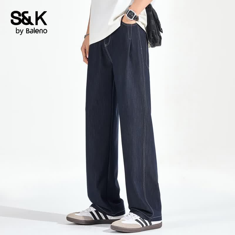 Мужские джинсы Baleno S&K из ледяного шелка, стираные, свободные, прямые