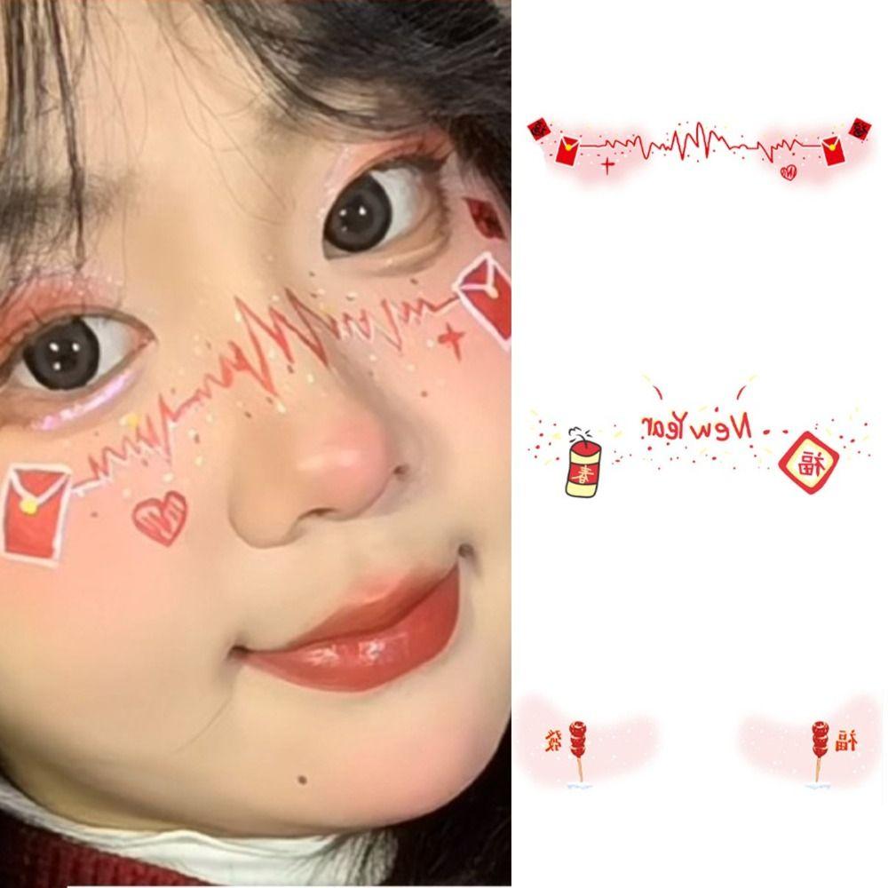 Водостойкая наклейка для макияжа глаз Новогодняя красота Бьюти-наклейка Наклейки для лица Китайский праздник весны