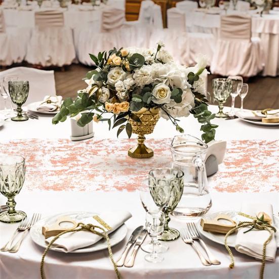 Скатерть Yousheng Table Runner, прочная, тонкая работа, золотистый блеск, скатерть для свадеб, рождественских украшений для дома