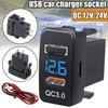 DC12V-24V Car Cigarette Lighter Socket Auto Charger QC3.0 PD Dual USB Outlet Special Use for Toyota USB Port Socket V0V9