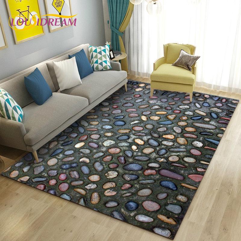 3D красочный коврик из булыжника, ковер для гостиной, спальни, дивана, коврик для кухни, украшение для кухни, детский нескользящий напольный коврик