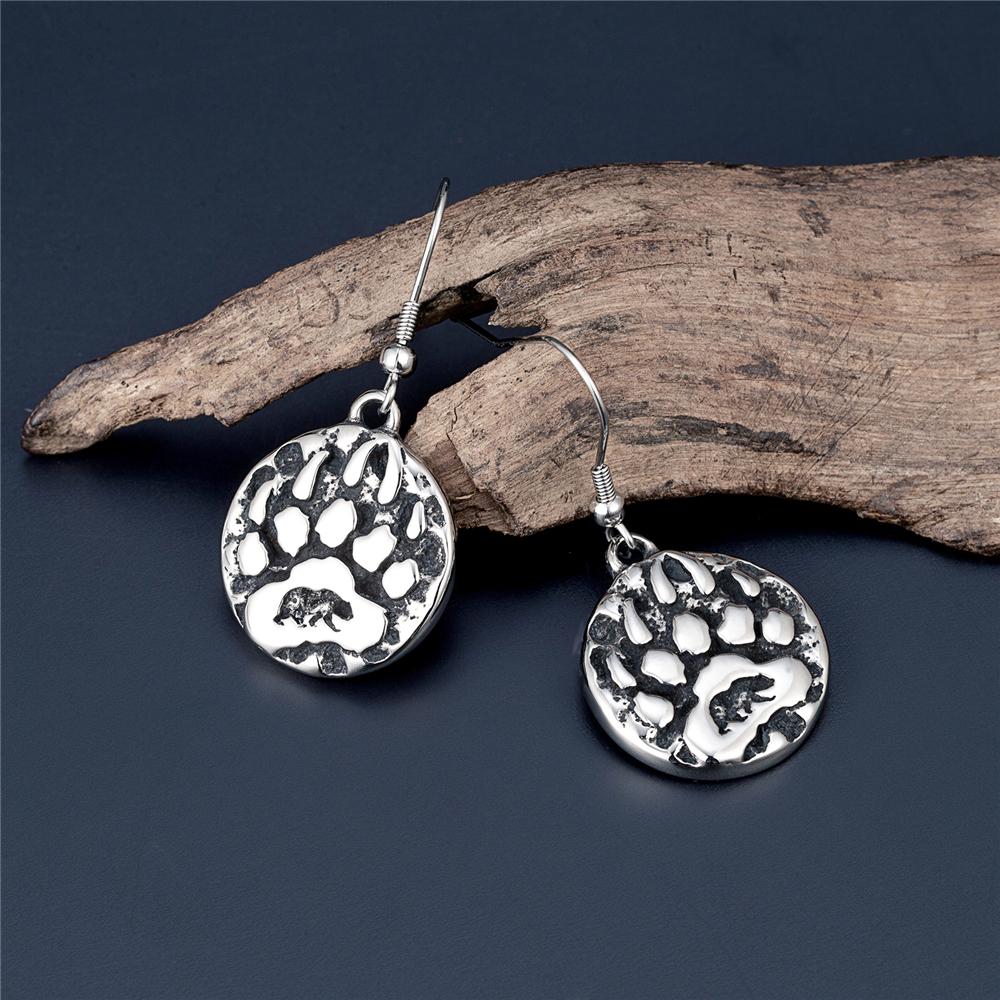 Винтажные панк-викинги серьги с когтями медведя женские из нержавеющей стали скандинавский амулет серьги-гвоздики подвеска-шарм мужские ювелирные изделия креативный подарок