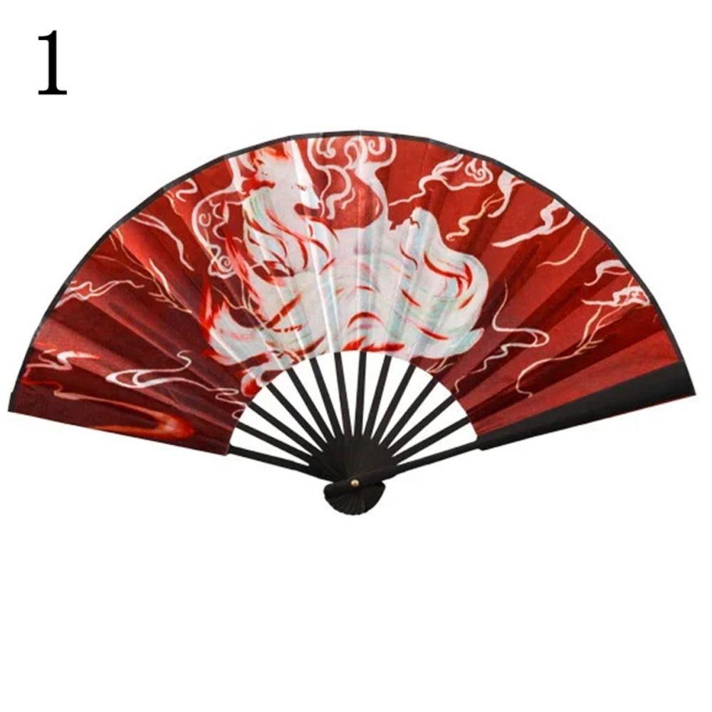 Bamboo Chinese Style Folding Fan Thickened Vintage Silk Folding Fan Wedding Party